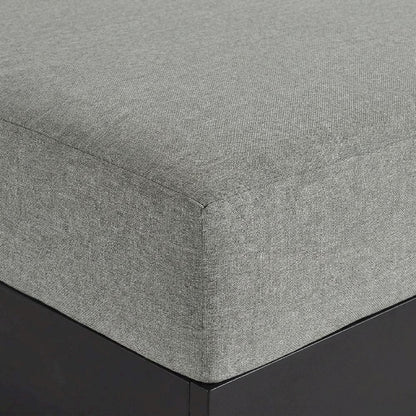 Powder-Coated Aluminum Patio Ottoman, Outdoor Foot Rest, Gray Gray