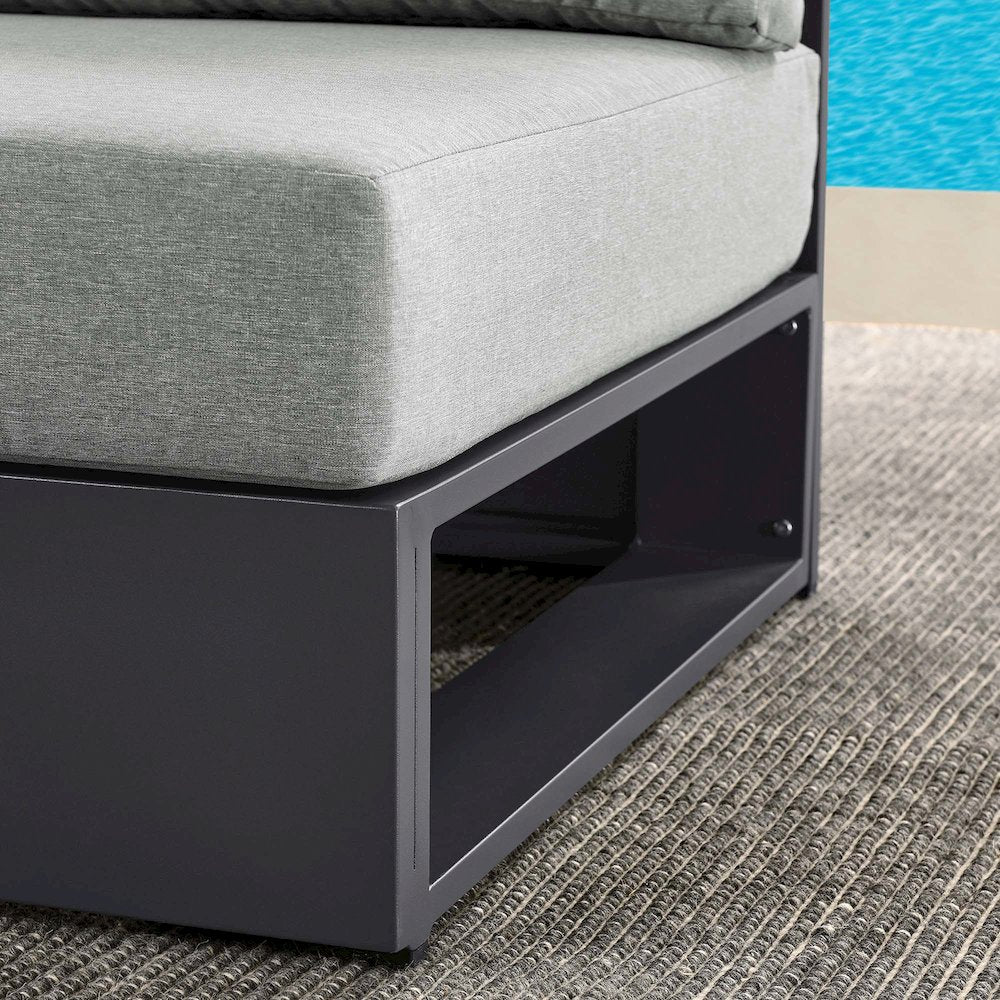 Tahoe Outdoor Patio Powder-Coated Aluminum Modular Armless Chair