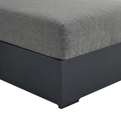 Powder-Coated Aluminum Left-Facing Modular Chaise Lounge, Gray Charcoal