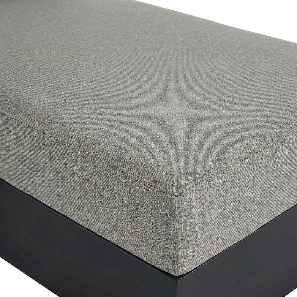 Powder-Coated Aluminum Left-Facing Modular Chaise Lounge, Gray Gray