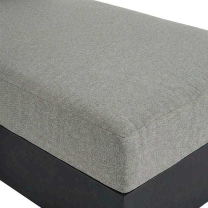 Powder-Coated Aluminum Left-Facing Modular Chaise Lounge, Gray Gray