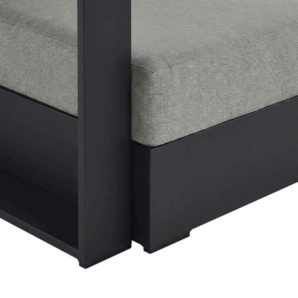 Powder-Coated Aluminum Left-Facing Modular Chaise Lounge, Gray Gray