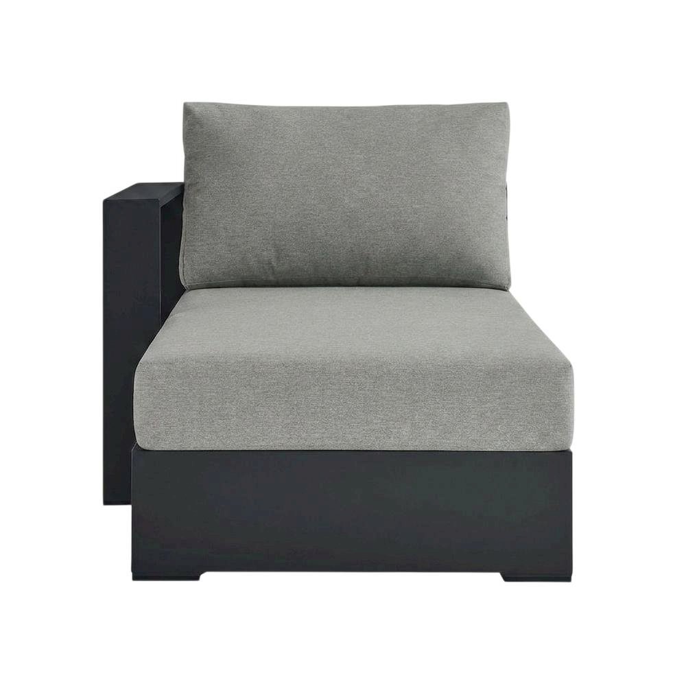 Powder-Coated Aluminum Left-Facing Modular Chaise Lounge, Gray Gray