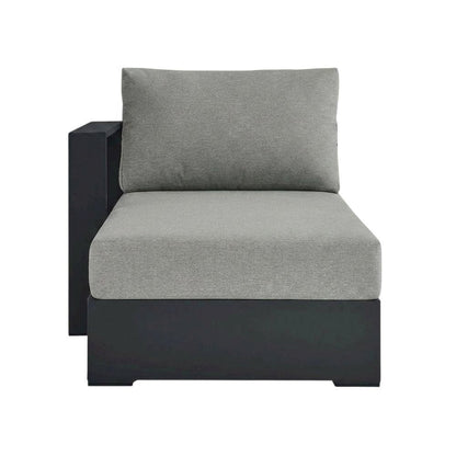 Powder-Coated Aluminum Left-Facing Modular Chaise Lounge, Gray Gray
