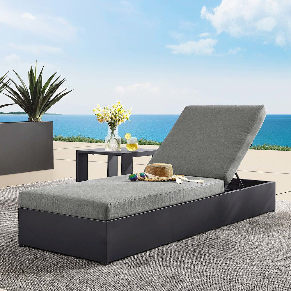Tahoe Outdoor Patio Powder-Coated Aluminum Chaise Lounge Chair