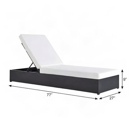 Powder-Coated Aluminum Chaise Lounge Chair for Pool and Patio, Gray White
