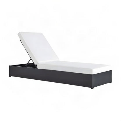 Powder-Coated Aluminum Chaise Lounge Chair for Pool and Patio, Gray White