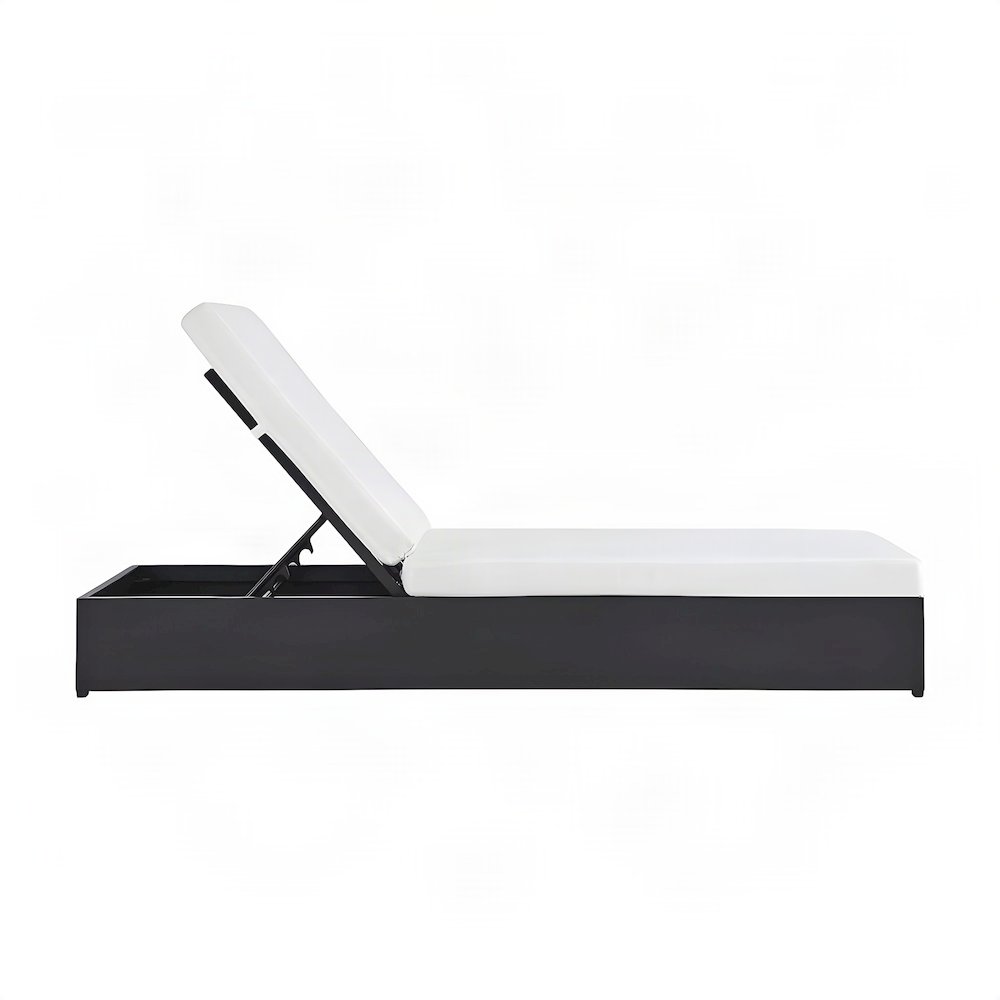 Powder-Coated Aluminum Chaise Lounge Chair for Pool and Patio, Gray White
