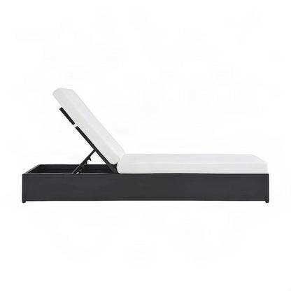 Powder-Coated Aluminum Chaise Lounge Chair for Pool and Patio, Gray White