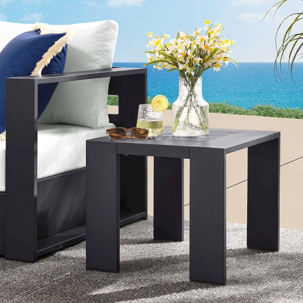 Tahoe Outdoor Patio Powder-Coated Aluminum End Table