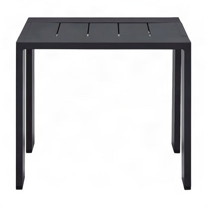 Powder-Coated Aluminum Small Outdoor Side Table for Patio or Poolside, Gray
