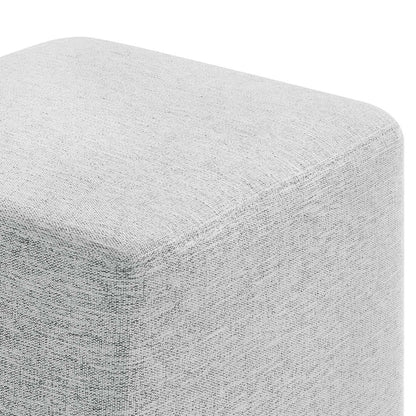 Callum 17" Square Woven Heathered Fabric Upholstered Ottoman