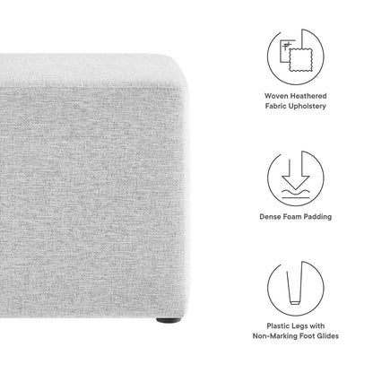 Callum 17" Square Woven Heathered Fabric Upholstered Ottoman
