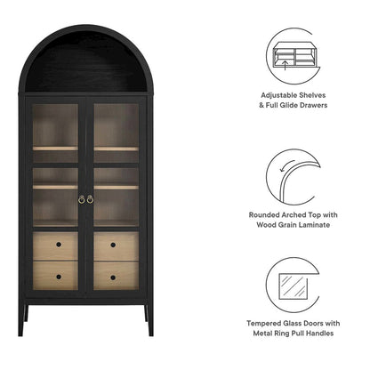 Nolan Tall Arched Storage Display Cabinet