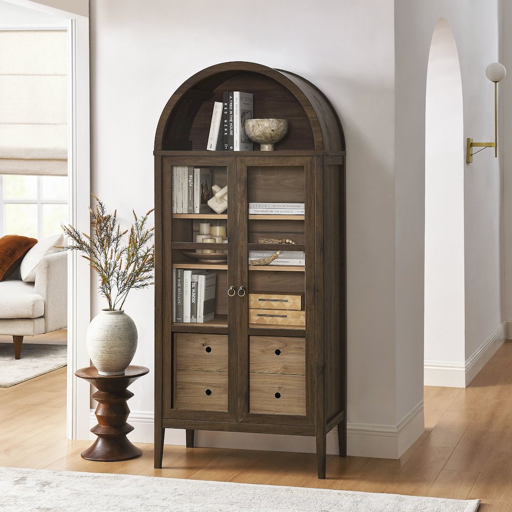 Nolan Tall Arched Storage Display Cabinet