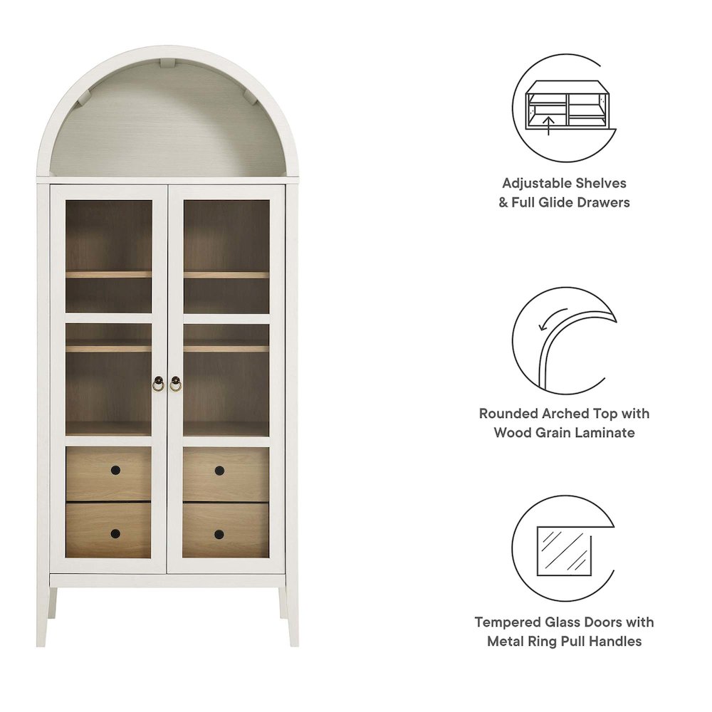 Nolan Tall Arched Storage Display Cabinet