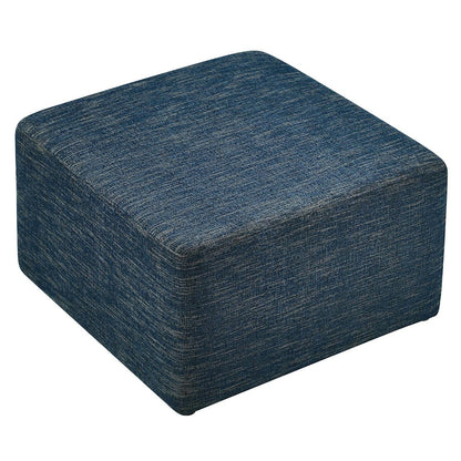 Callum Large 28" Square Woven Heathered Fabric Upholstered Ottoman