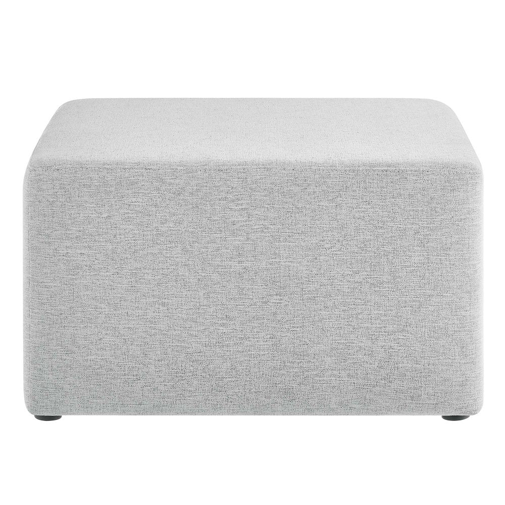 Callum Large 28" Square Woven Heathered Fabric Upholstered Ottoman