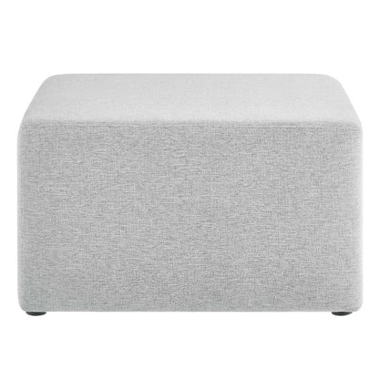 Callum Large 28" Square Woven Heathered Fabric Upholstered Ottoman