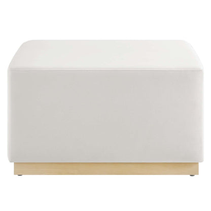 Tilden Large 28" Square Performance Velvet Upholstered Ottoman