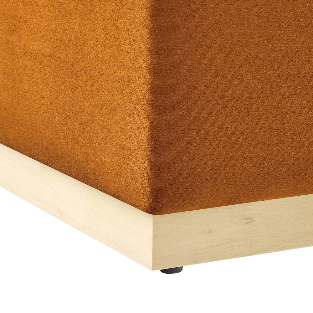 Tilden Large 28" Square Performance Velvet Upholstered Ottoman