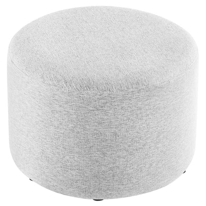 Callum Large 23" Round Woven Heathered Fabric Upholstered Ottoman
