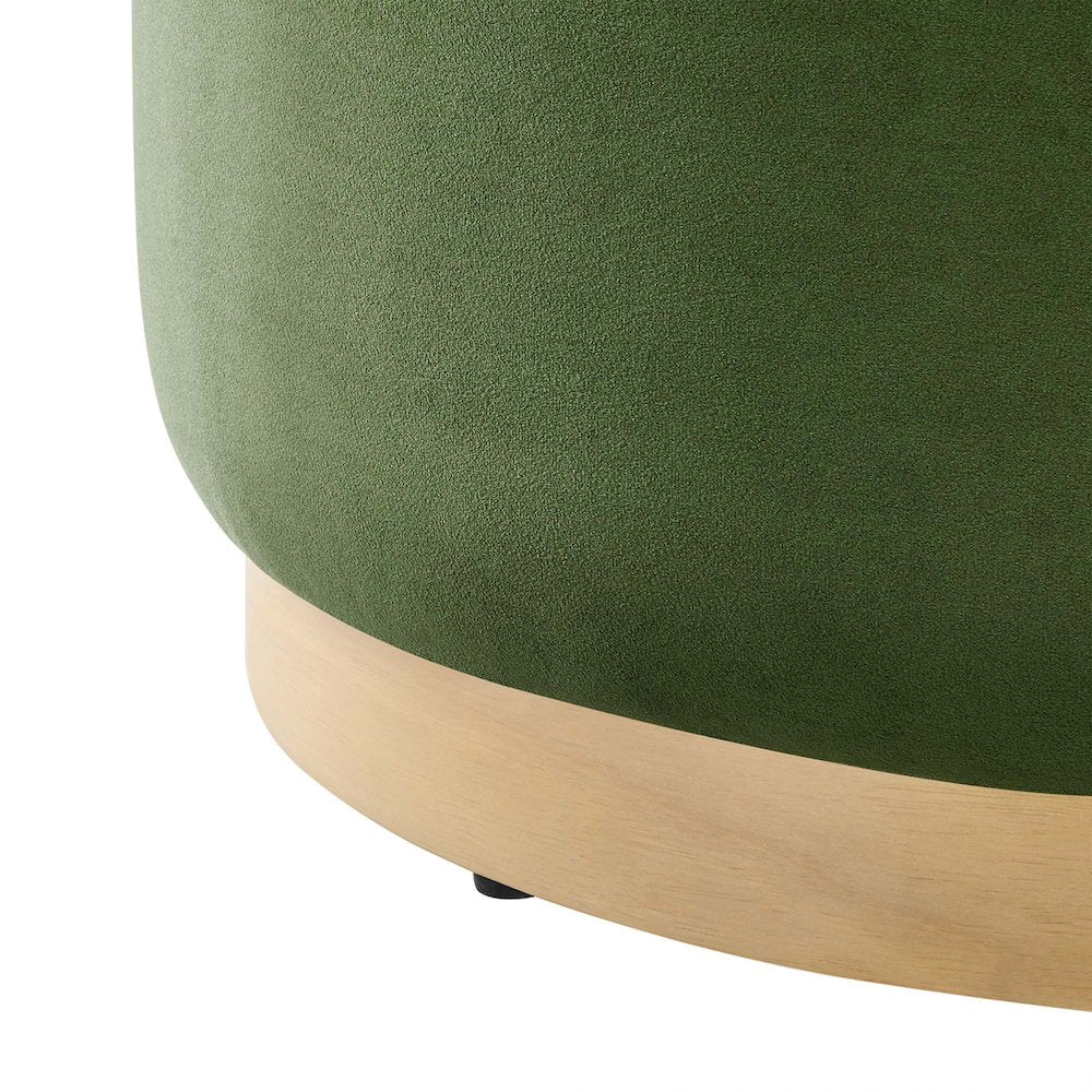 Tilden Large 23" Round Performance Velvet Upholstered Ottoman
