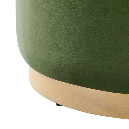 Tilden Large 23" Round Performance Velvet Upholstered Ottoman