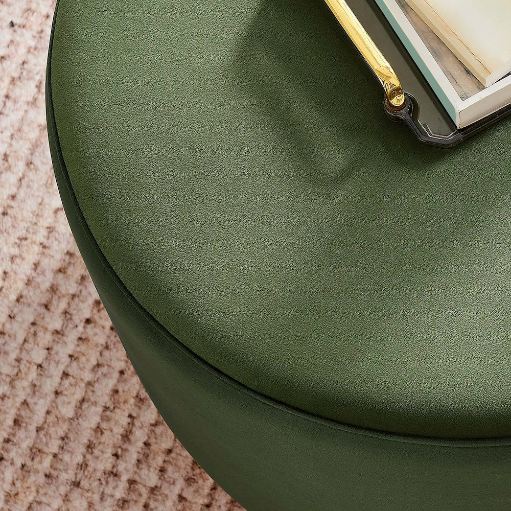 Tilden Large 23" Round Performance Velvet Upholstered Ottoman