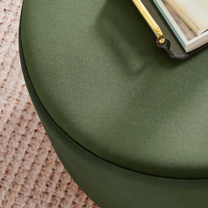 Tilden Large 23" Round Performance Velvet Upholstered Ottoman