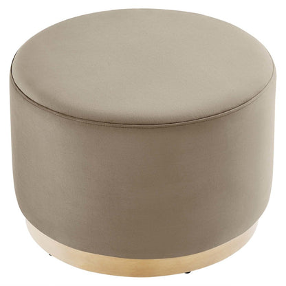 Tilden Large 23" Round Performance Velvet Upholstered Ottoman