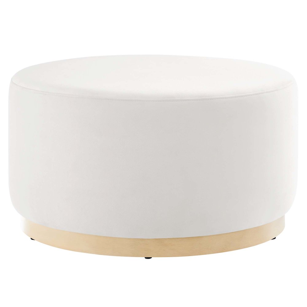 Tilden Large 29" Round Performance Velvet Upholstered Ottoman