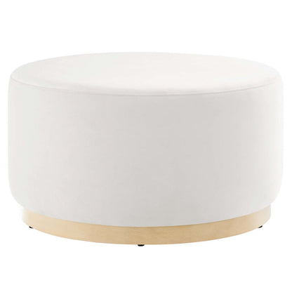 Tilden Large 29" Round Performance Velvet Upholstered Ottoman
