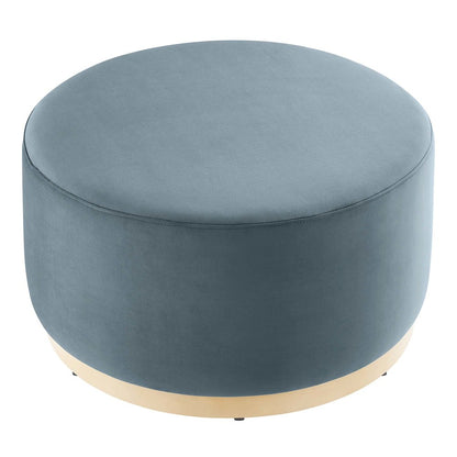 Tilden Large 29" Round Performance Velvet Upholstered Ottoman