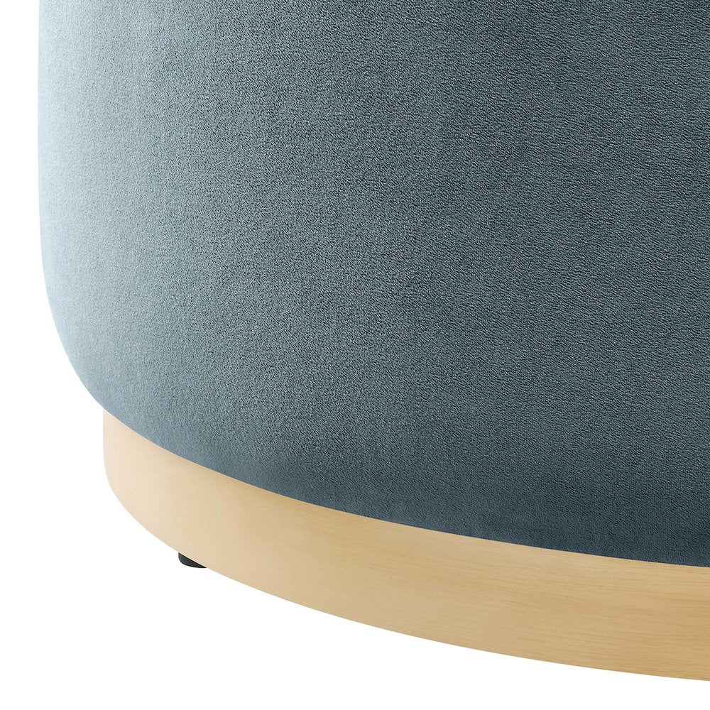 Tilden Large 29" Round Performance Velvet Upholstered Ottoman