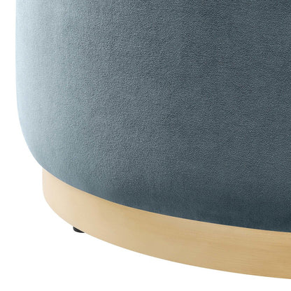 Tilden Large 29" Round Performance Velvet Upholstered Ottoman