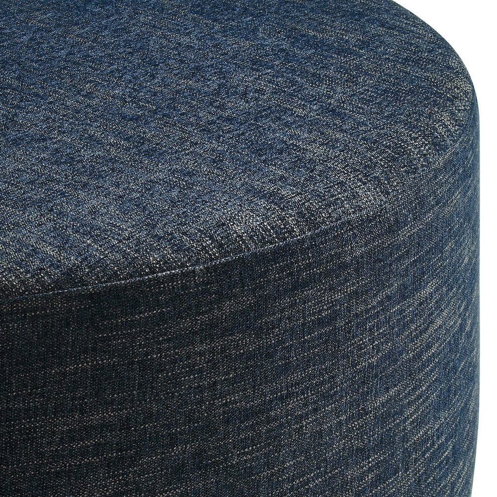 Callum Large 38" Round Woven Heathered Fabric Upholstered Ottoman