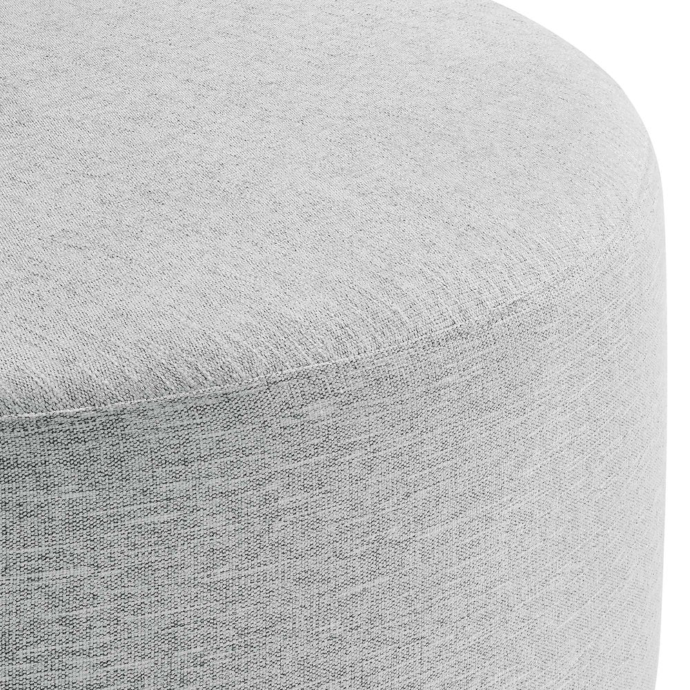 Callum Large 38" Round Woven Heathered Fabric Upholstered Ottoman