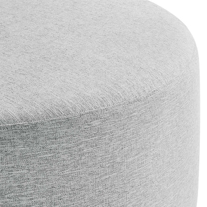 Callum Large 38" Round Woven Heathered Fabric Upholstered Ottoman