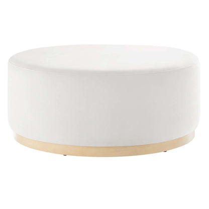 Tilden Large 38" Round Performance Velvet Upholstered Ottoman