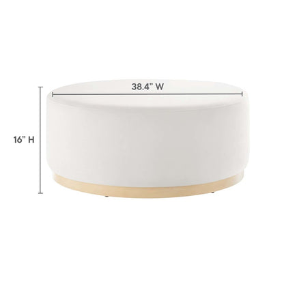 Tilden Large 38" Round Performance Velvet Upholstered Ottoman