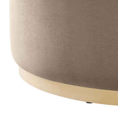 Tilden Large 38" Round Performance Velvet Upholstered Ottoman