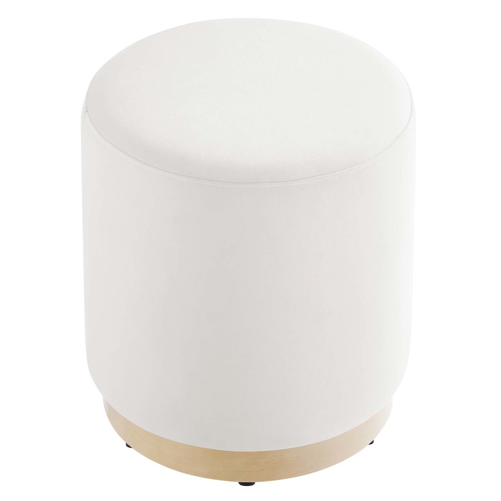 Tilden 16" Round Performance Velvet Upholstered Ottoman