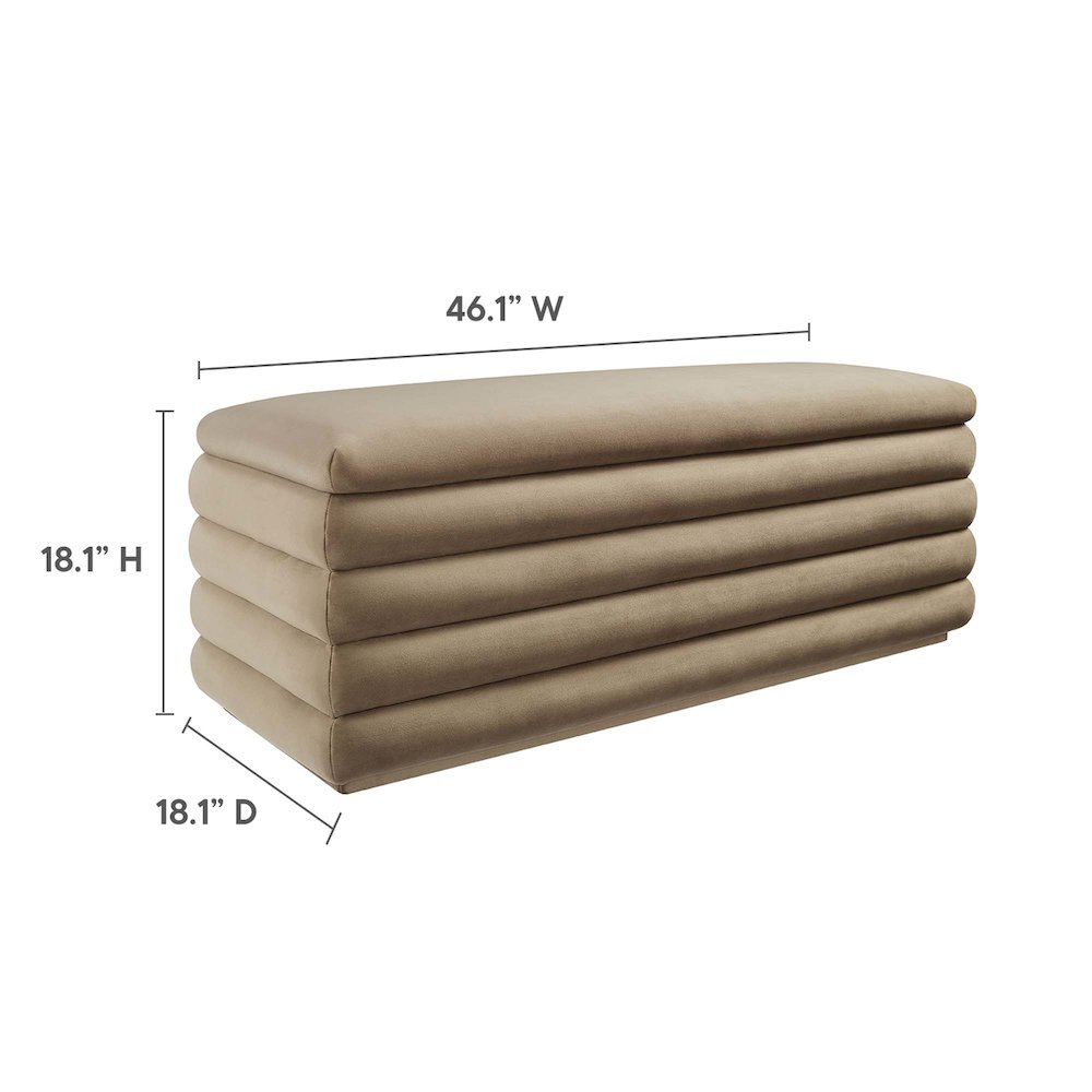 Mezzo Upholstered Performance Velvet Storage Bench