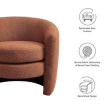 Affinity Upholstered Boucle Fabric Curved Back Armchair