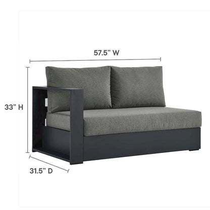 2-Piece Outdoor Powder-Coated Aluminum Right-Facing Chaise Sectional Sofa Set