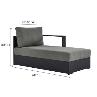 2-Piece Outdoor Powder-Coated Aluminum Right-Facing Chaise Sectional Sofa Set