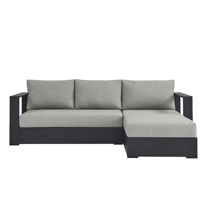 2-Piece Outdoor Powder-Coated Aluminum Right-Facing Chaise Sectional Sofa Set