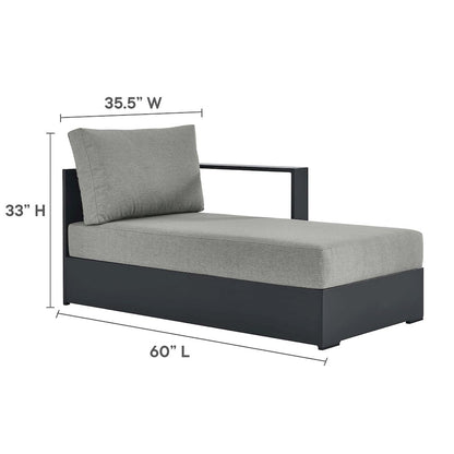 2-Piece Outdoor Powder-Coated Aluminum Right-Facing Chaise Sectional Sofa Set