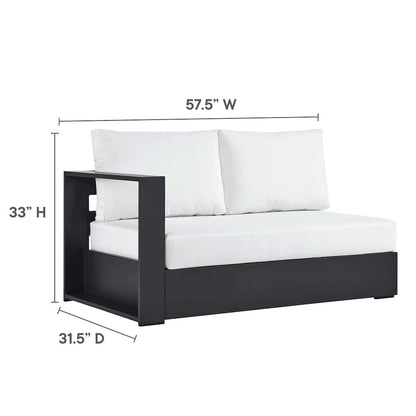 2-Piece Outdoor Powder-Coated Aluminum Right-Facing Chaise Sectional Sofa Set